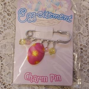 Cute Easter Egg Charm Pin Spring Brooch